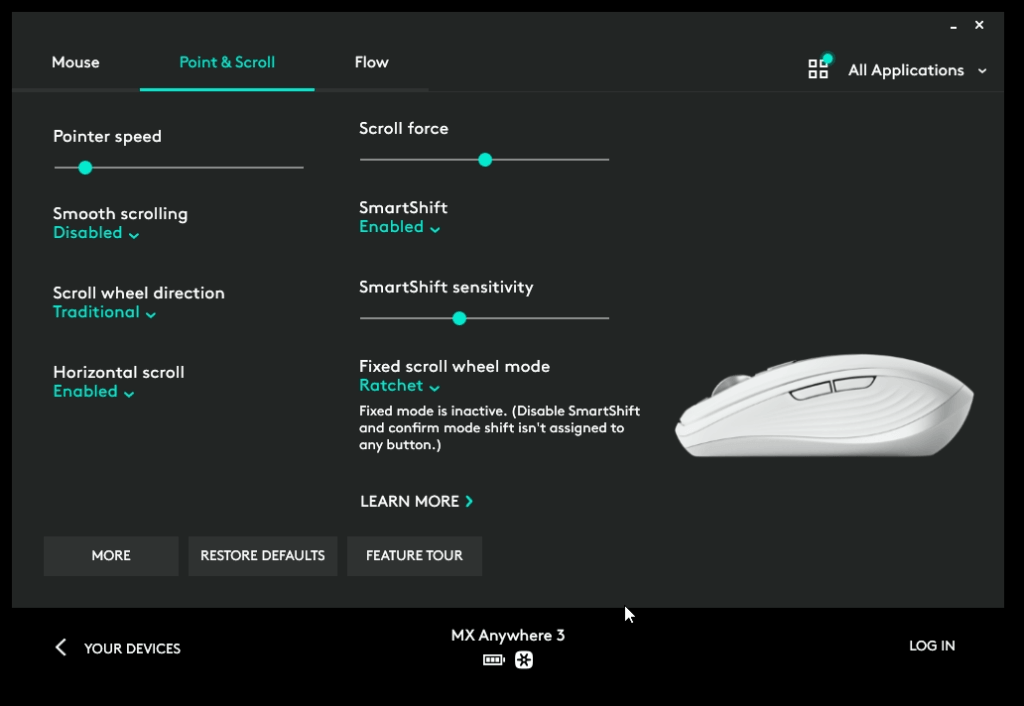 Higher end mouse models come with SmartShift technology