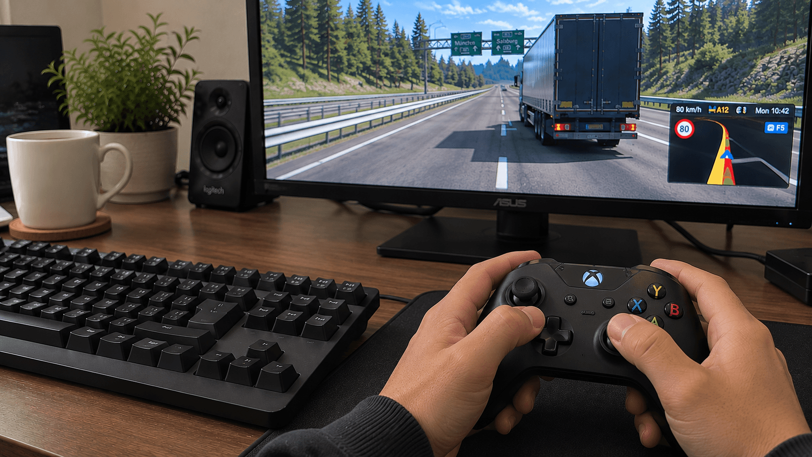 Playing Truck Sim With Game Controller